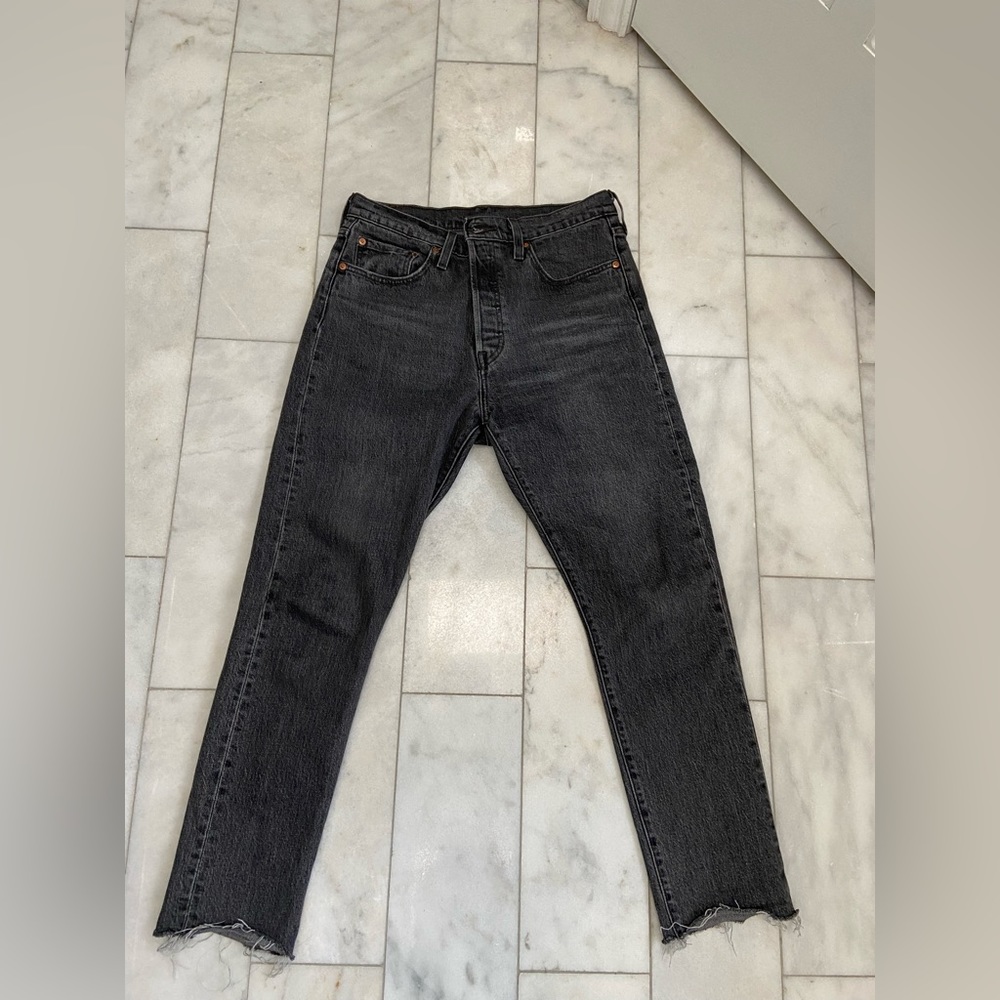 Like New Levi’s 501 Skinny Jeans with raw hem